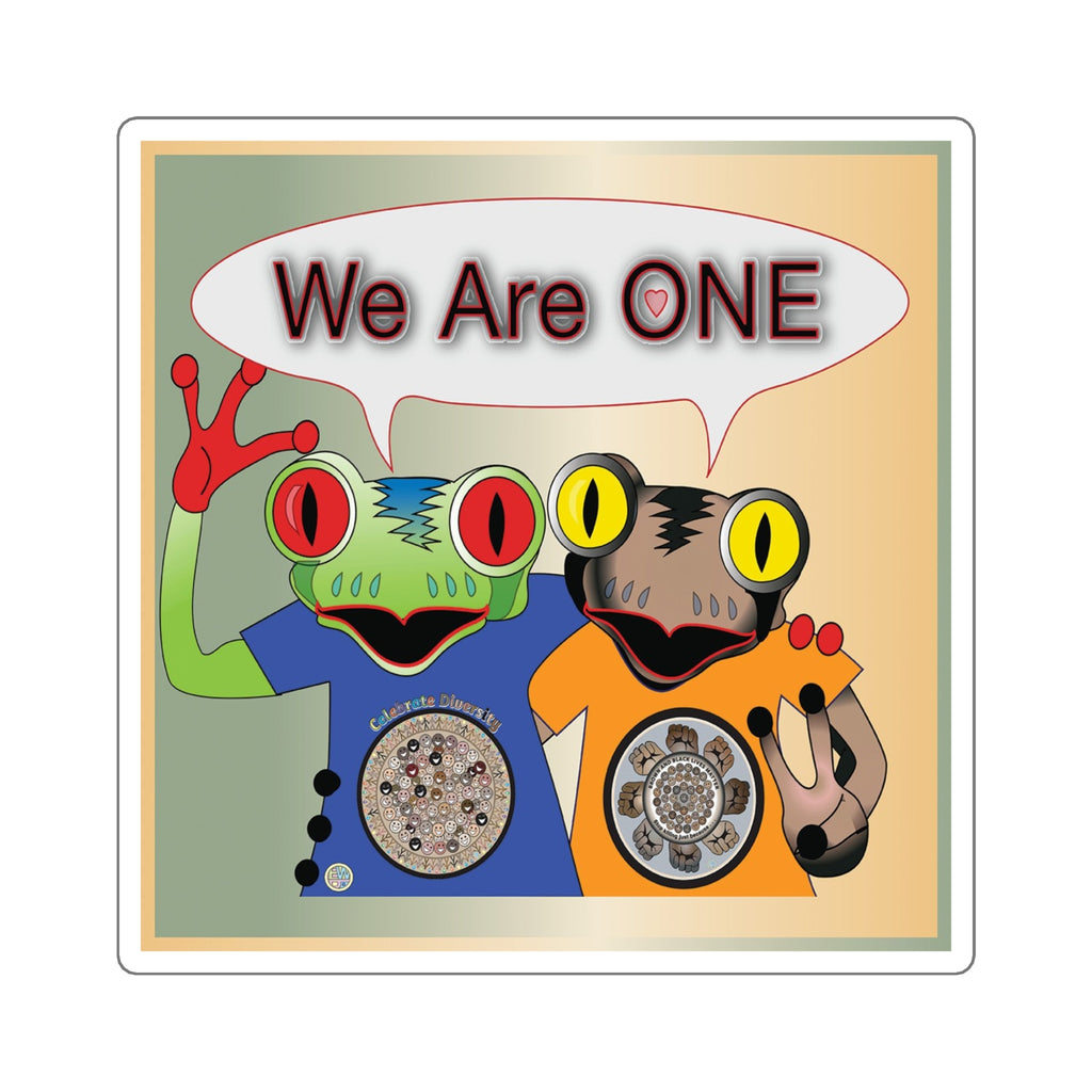 We Are One Frogs  4" Sticker