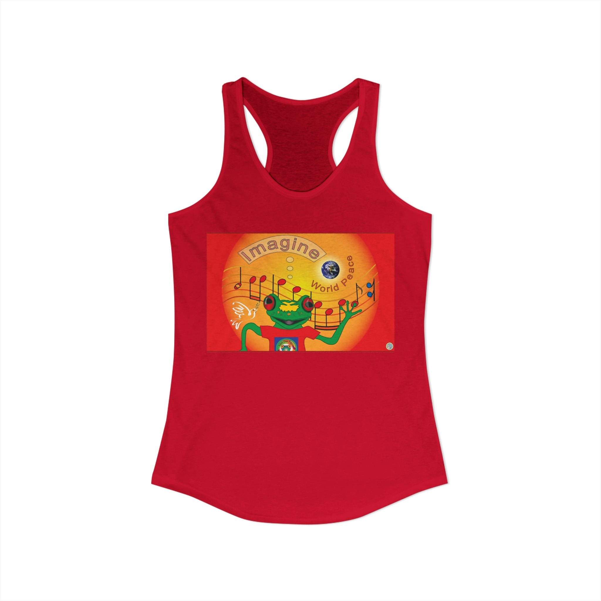 Imagine World Peace Frogster Racerback Tank