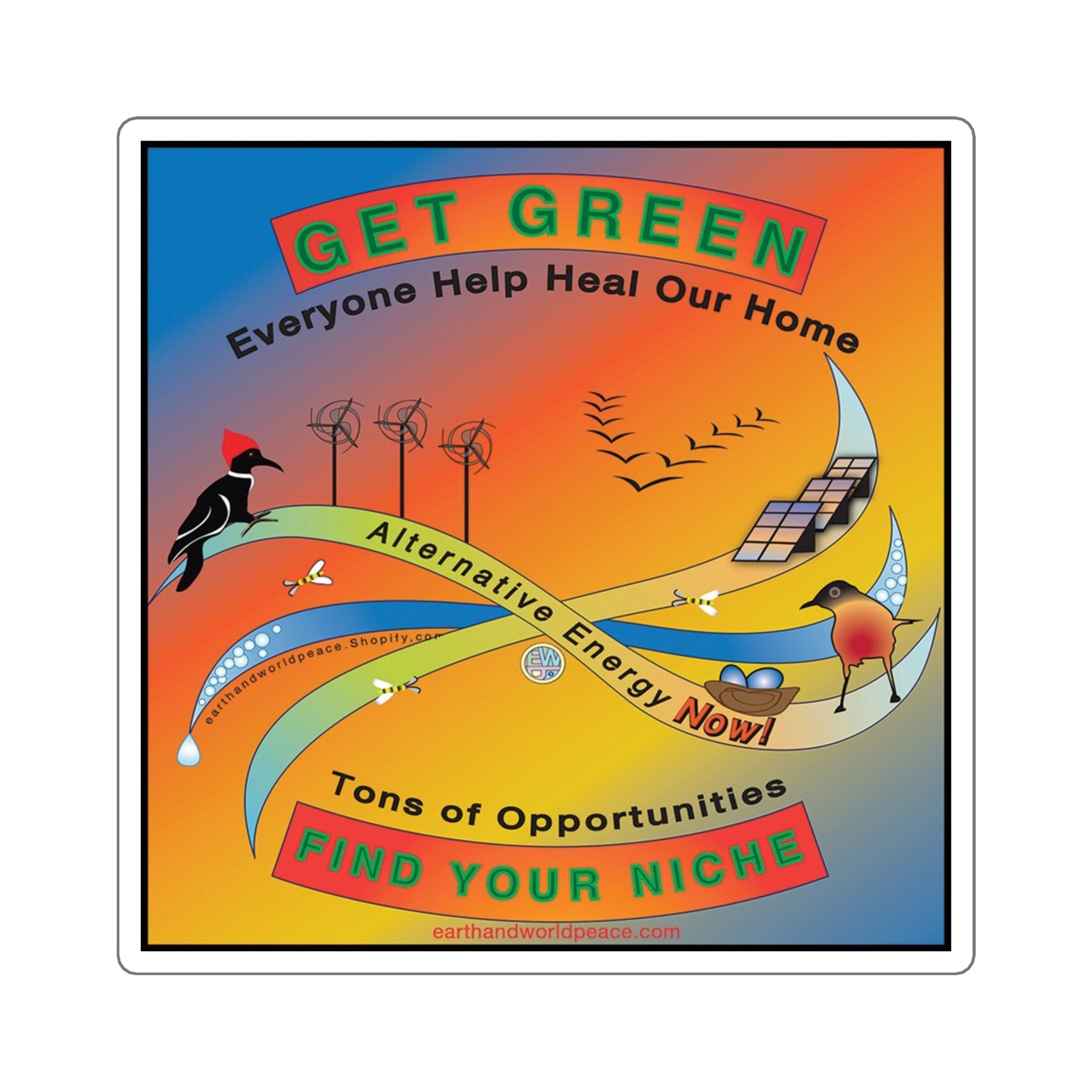 Get Green with Woody & Alt Energy Sticker