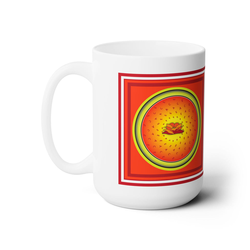 Two Lotus Flowers : Peace White Mug 15oz