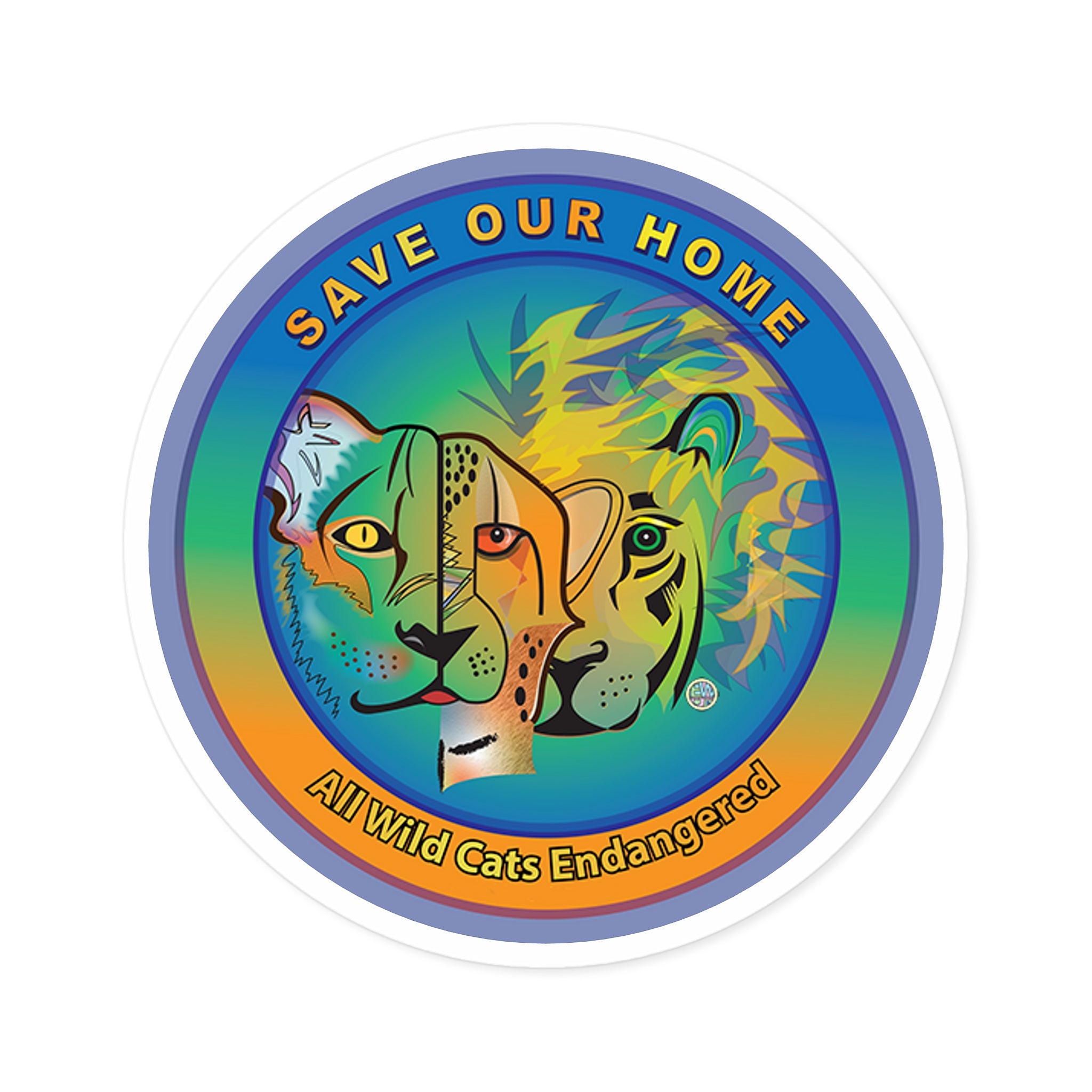 Cat Trio Endangered, Indoor\Outdoor Stickers