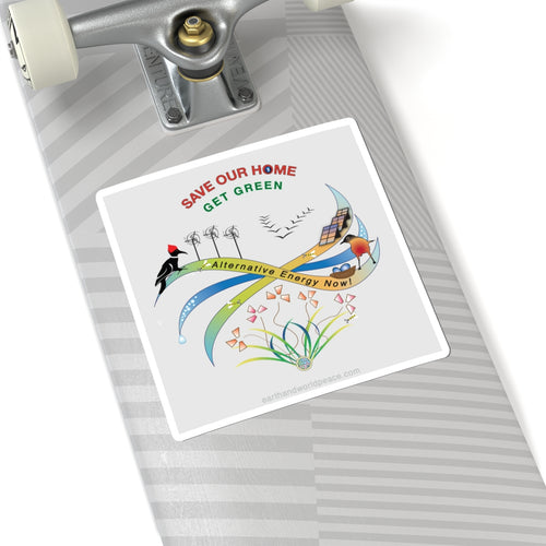 Alternative Energy Sticker, Solar, Wind & Water Power