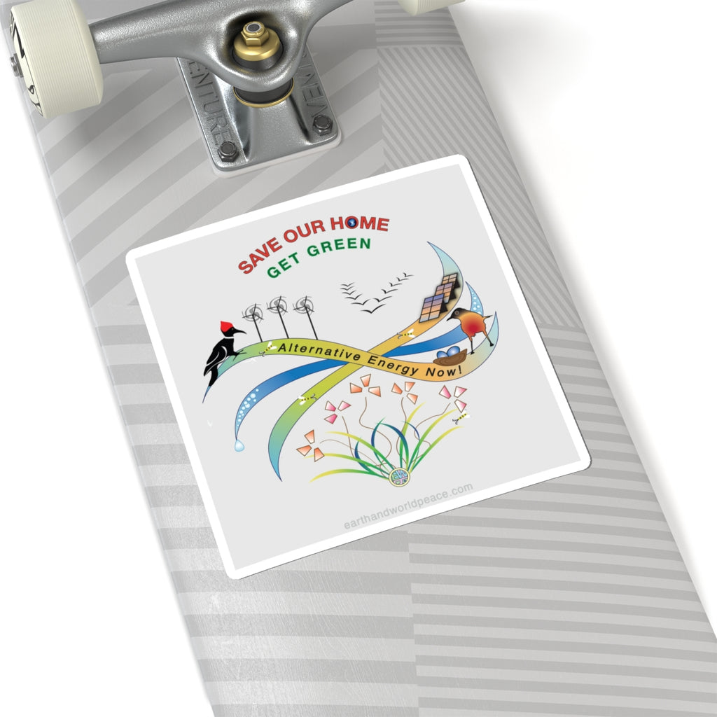 Alternative Energy Sticker, Solar, Wind & Water Power