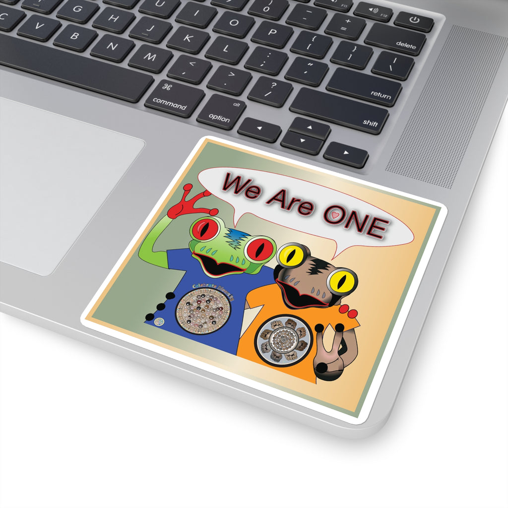 We Are One Frogs  4" Sticker
