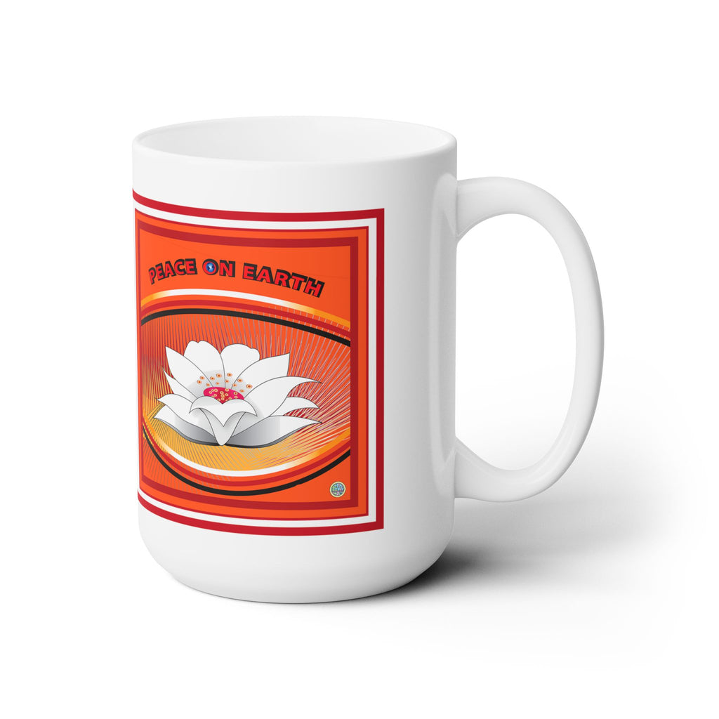 Two Lotus Flowers : Peace White Mug 15oz
