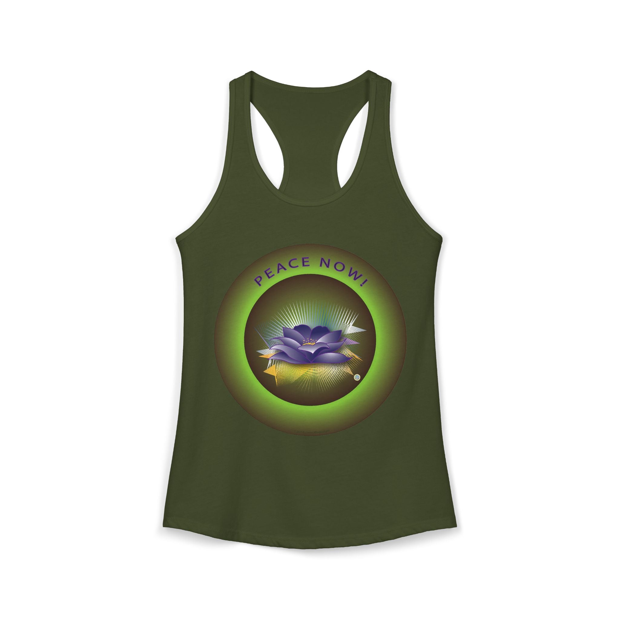 Lotus and Green Peace Racerback Tank