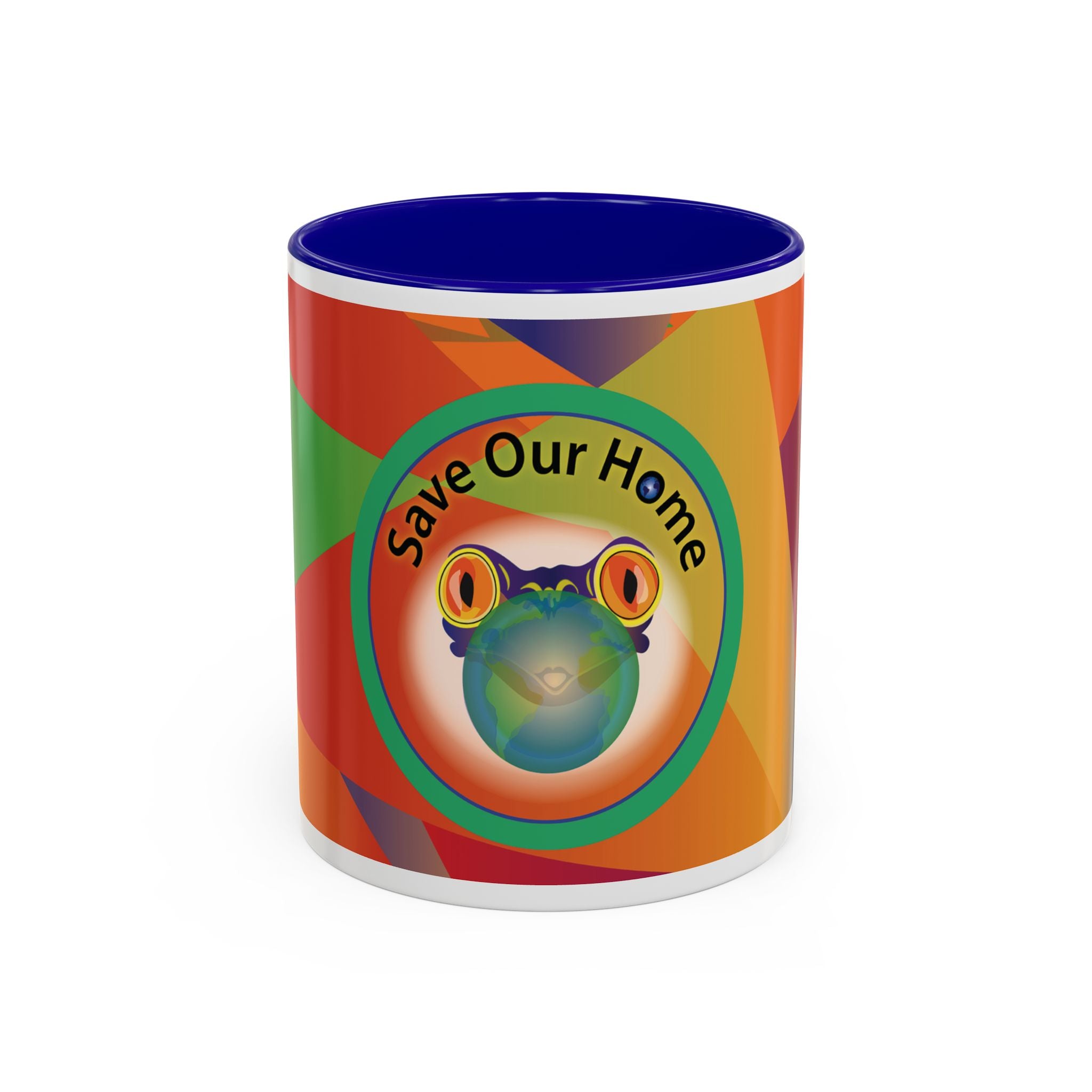 Frog Earth Bubble — Two-Tone Coffee Cup (11oz)
