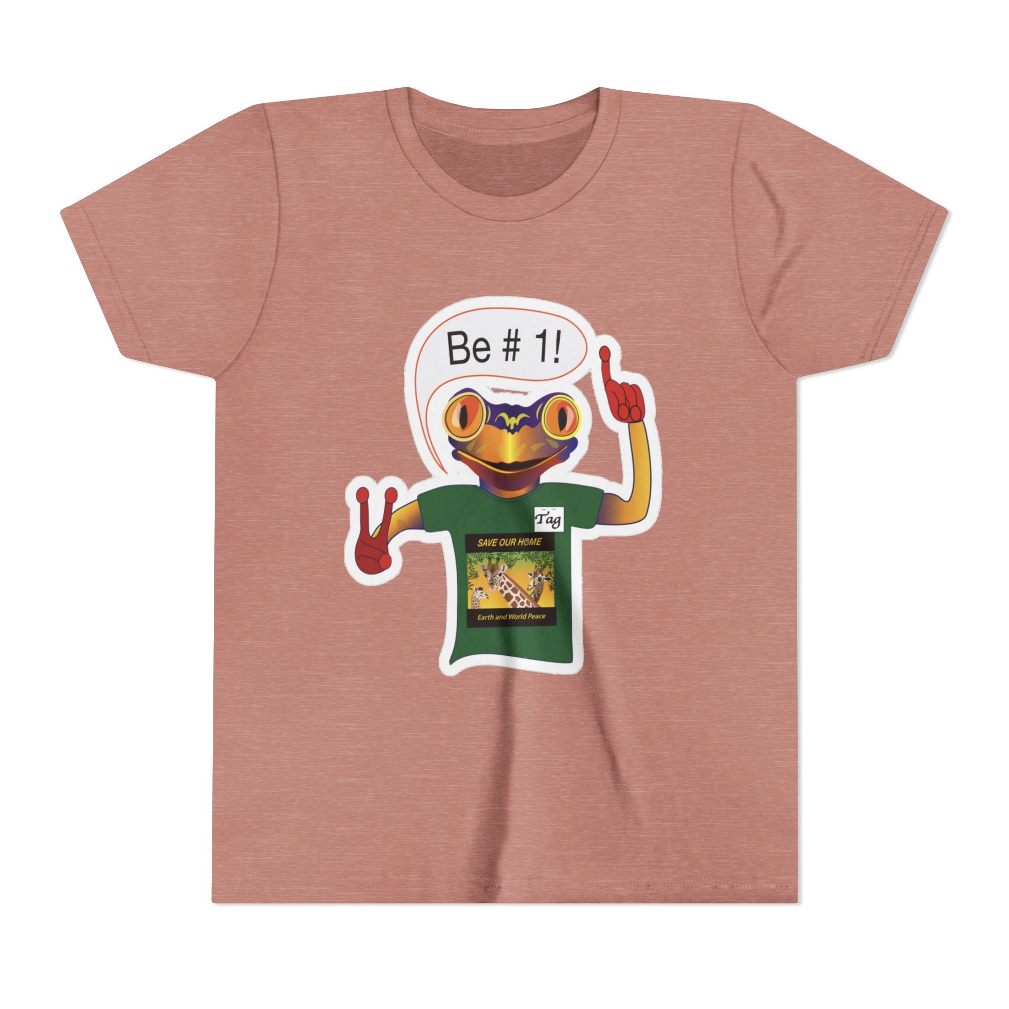 Youth Tee - Mc Frogs say "Be # 1" Sticker Tee
