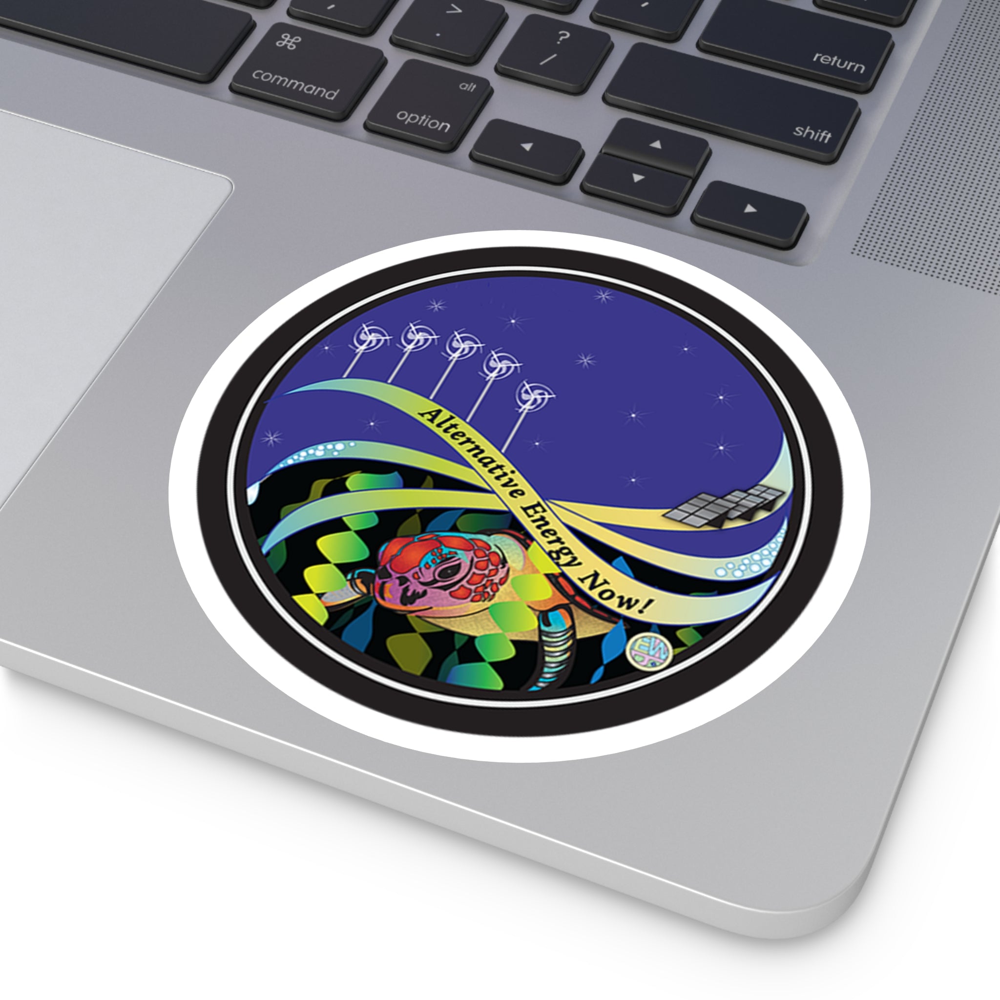 Alternative Energy Turtle Round Sticker
