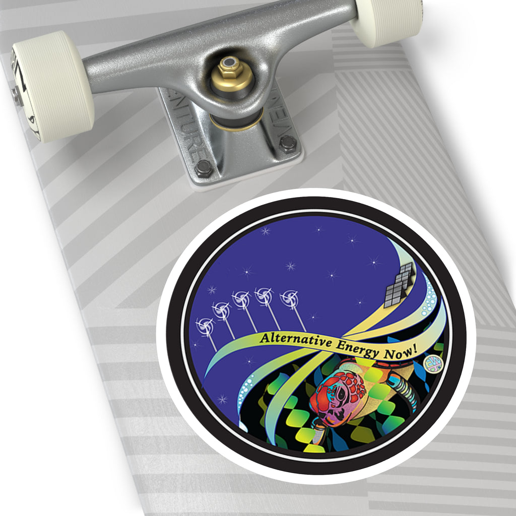Alternative Energy Turtle Round Sticker