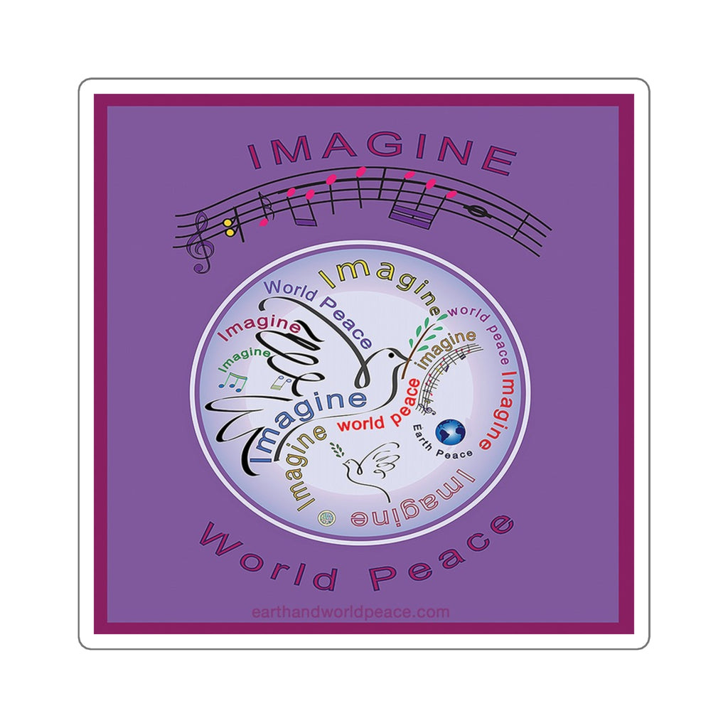 Imagine Peace Dove Swirls Musical Sticker