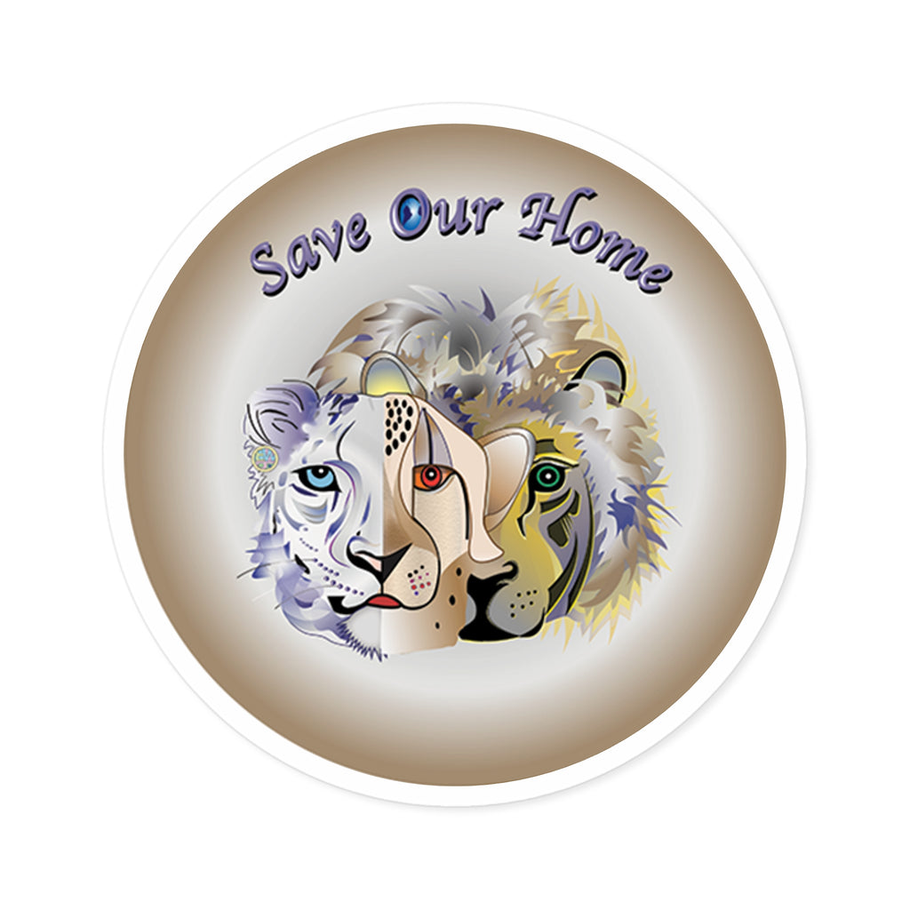 Snow Leopard, Cheetah, Lion Indoor Outdoor Sticker