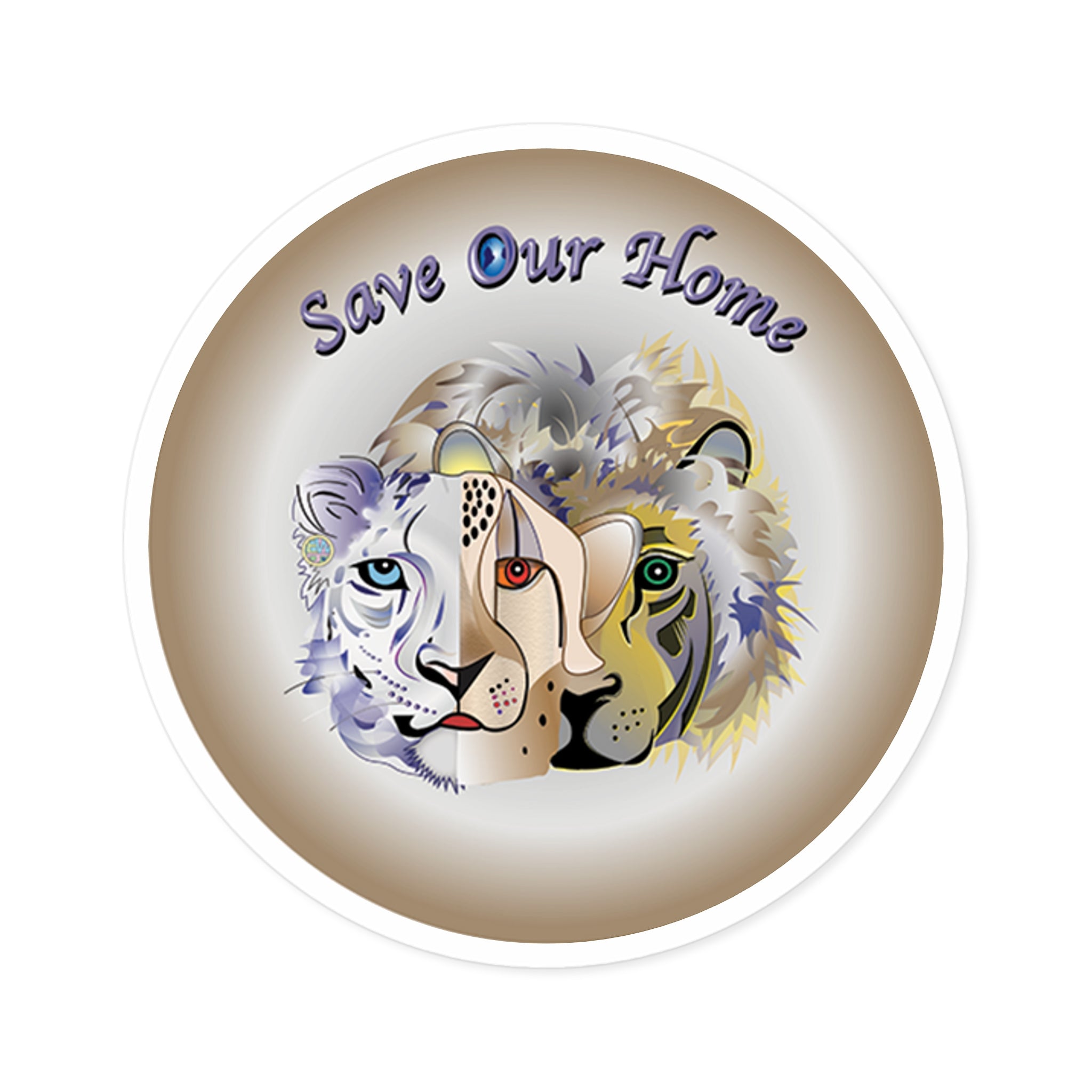 Snow Leopard, Cheetah, Lion Indoor Outdoor Sticker