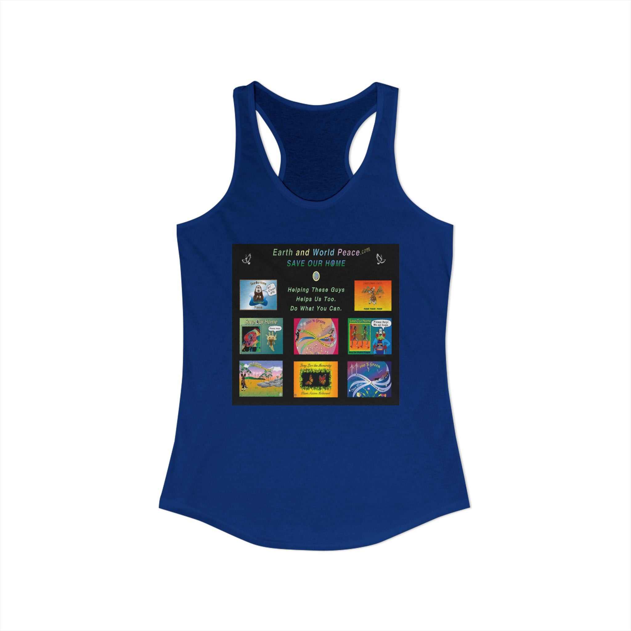 Helping Them Helps Us  Racerback Tank