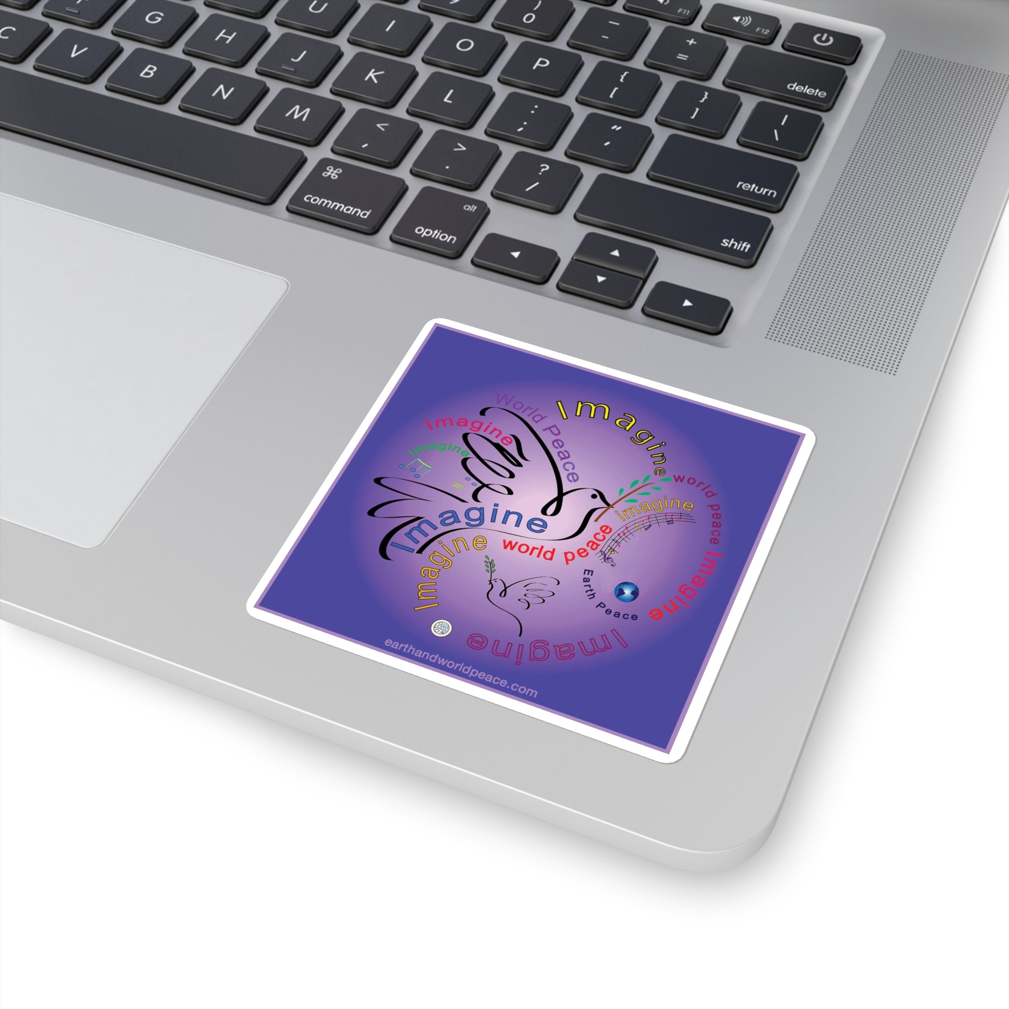 Imagine Peace Dove Swirls Sticker