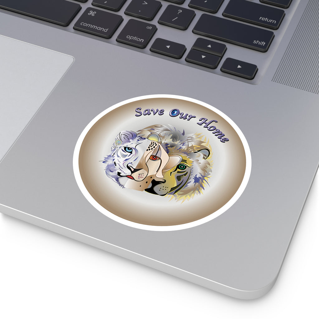 Snow Leopard, Cheetah, Lion Indoor Outdoor Sticker