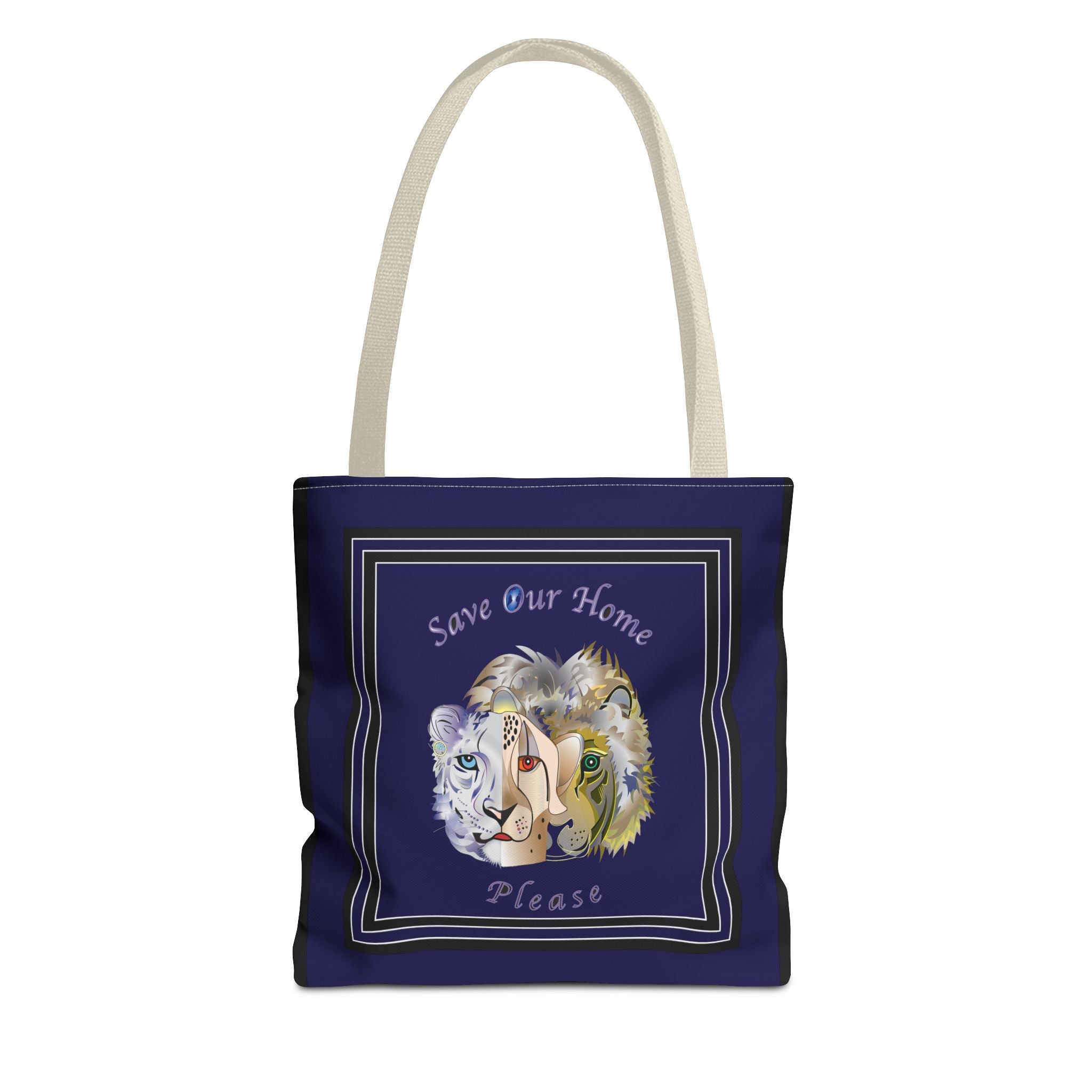 Tote Bag - Snow Leopard, Cheetah, Lion Squared