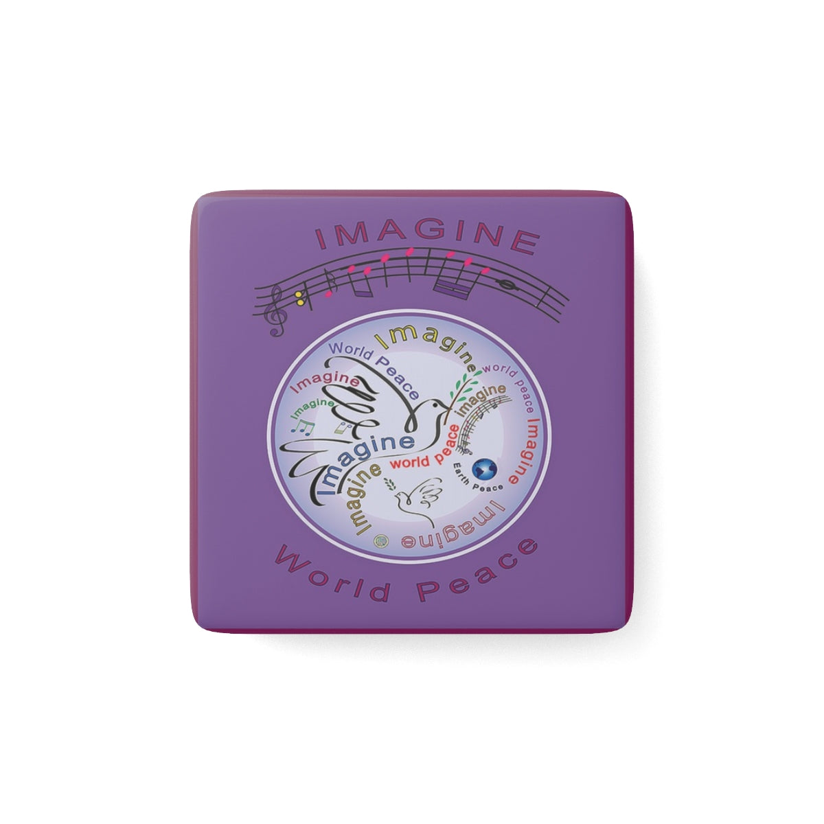 Imagine All For World Peace - 2" Porcelain Magnet