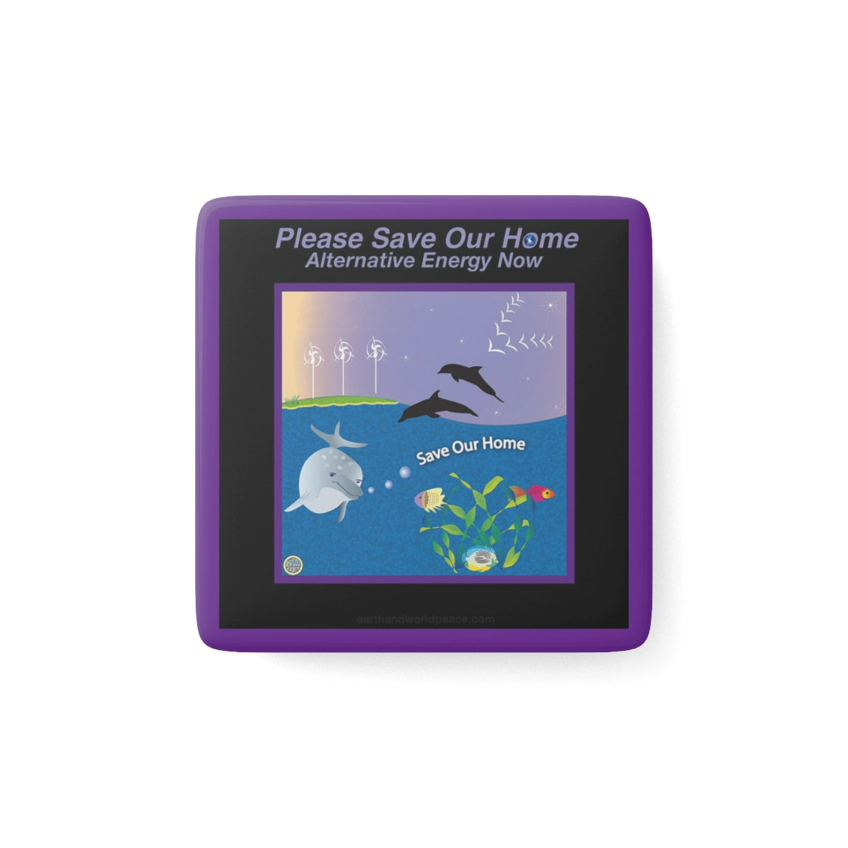 TwoFrogsTopHatCane Porcelain Magnet
