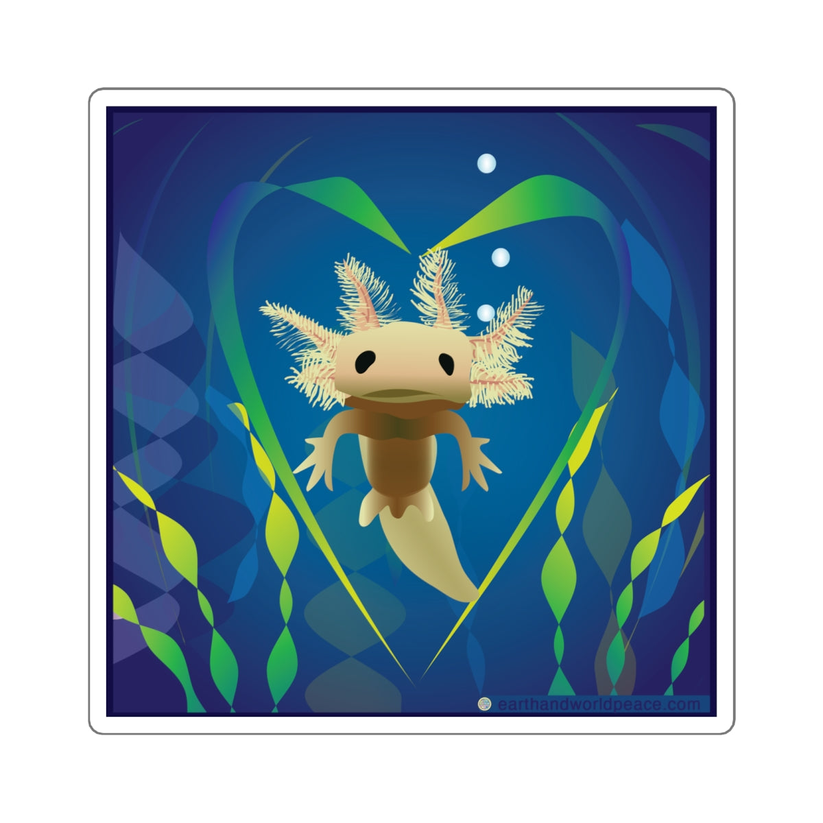 Axolotl Love 6" Sticker
