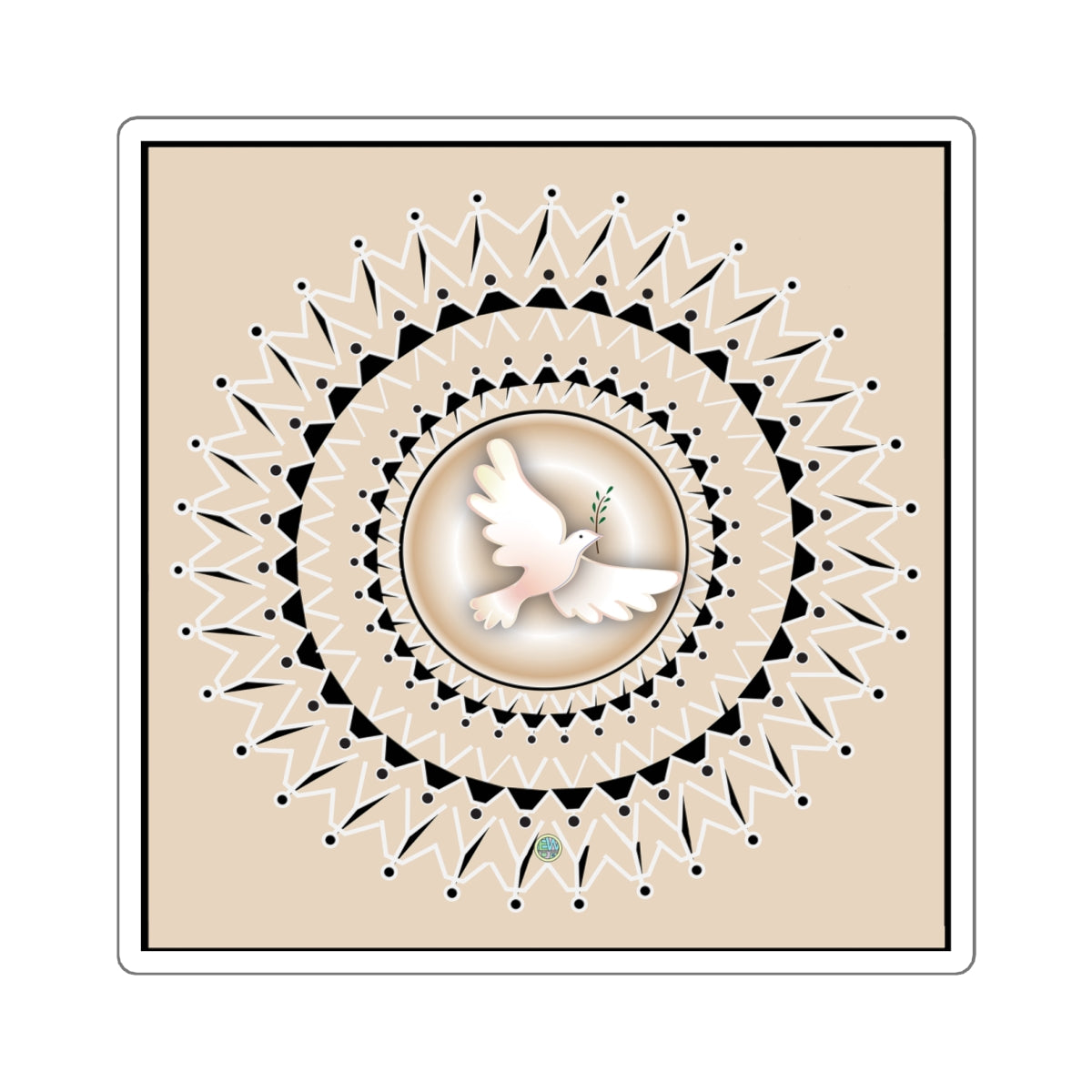 Peace Dove Creamy Sticker