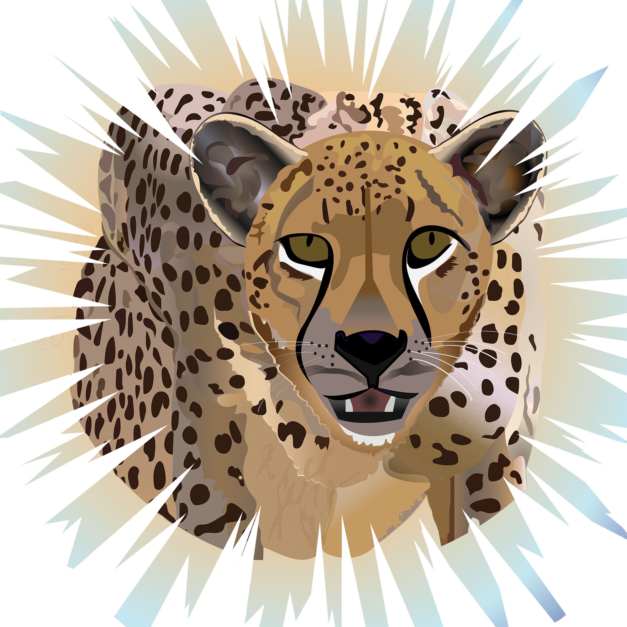 Cheetah Night Time Has Something to Say Racerback Tank