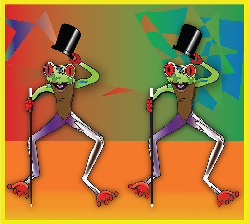 Two Frog, Two Tops Hats, and Two Canes - Racerback Tank