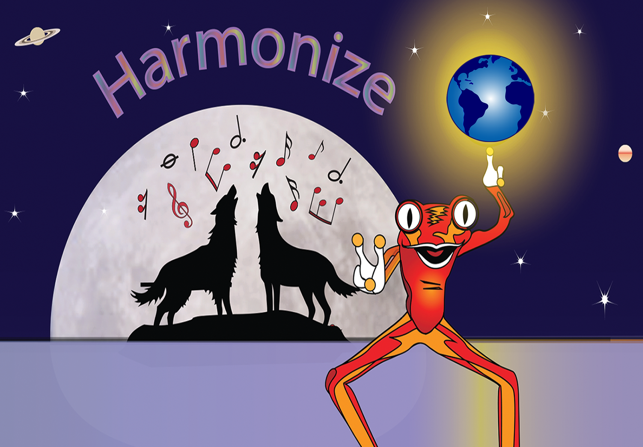 Frog and Wolves Harmonize Racerback Tank