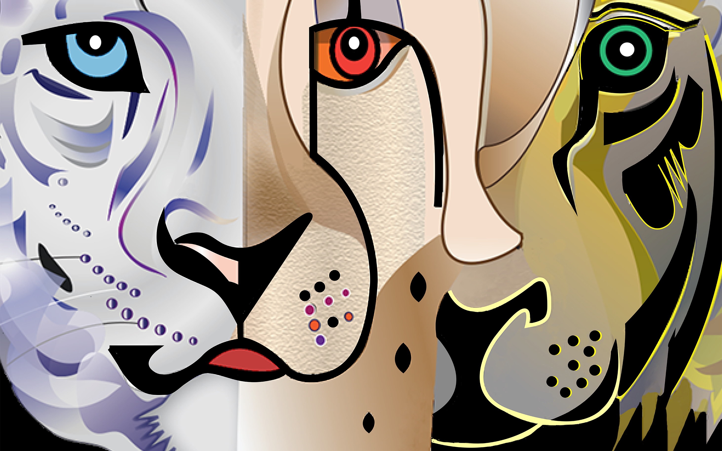 Tote Bag - Snow Leopard, Cheetah, Lion Squared