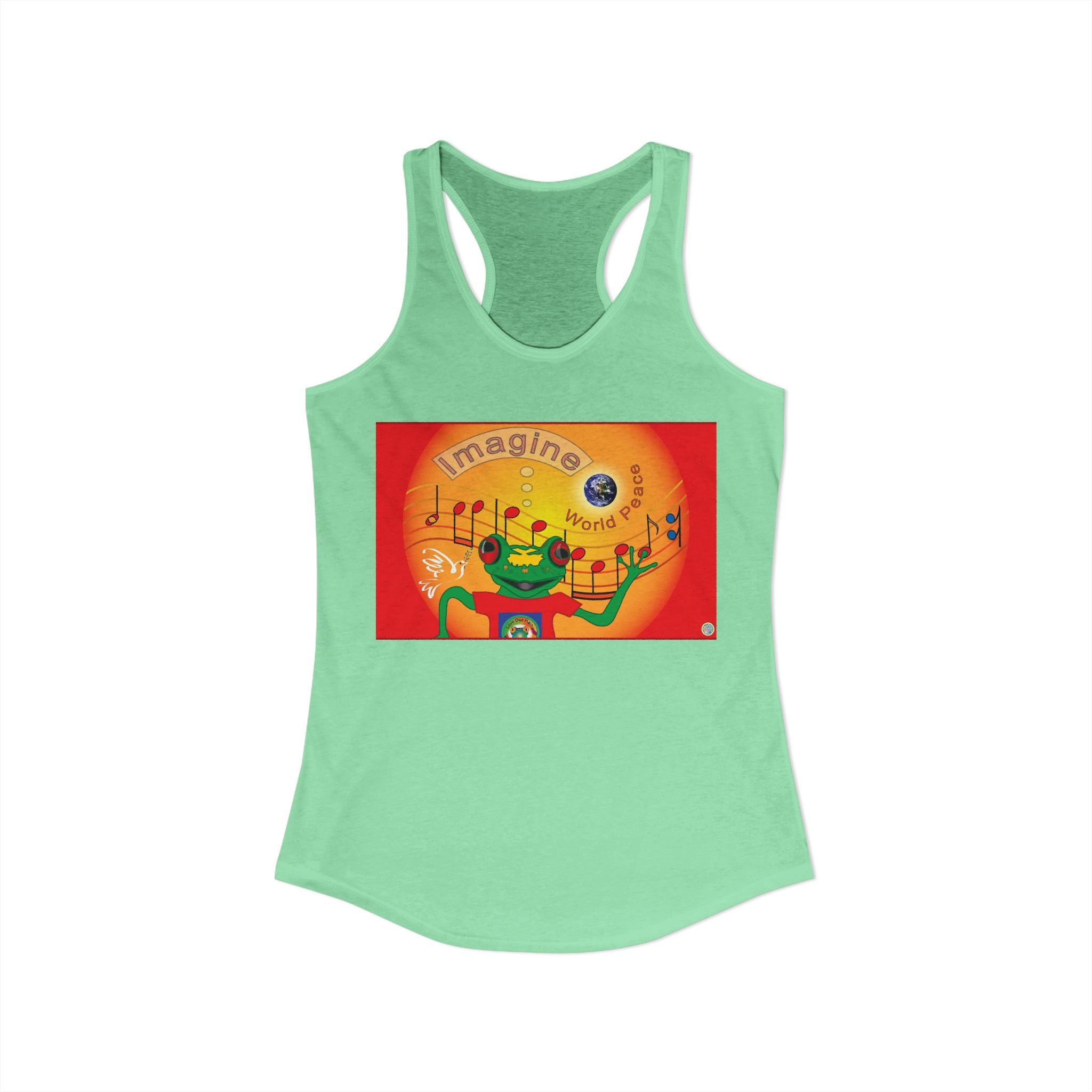Imagine World Peace Frogster Racerback Tank