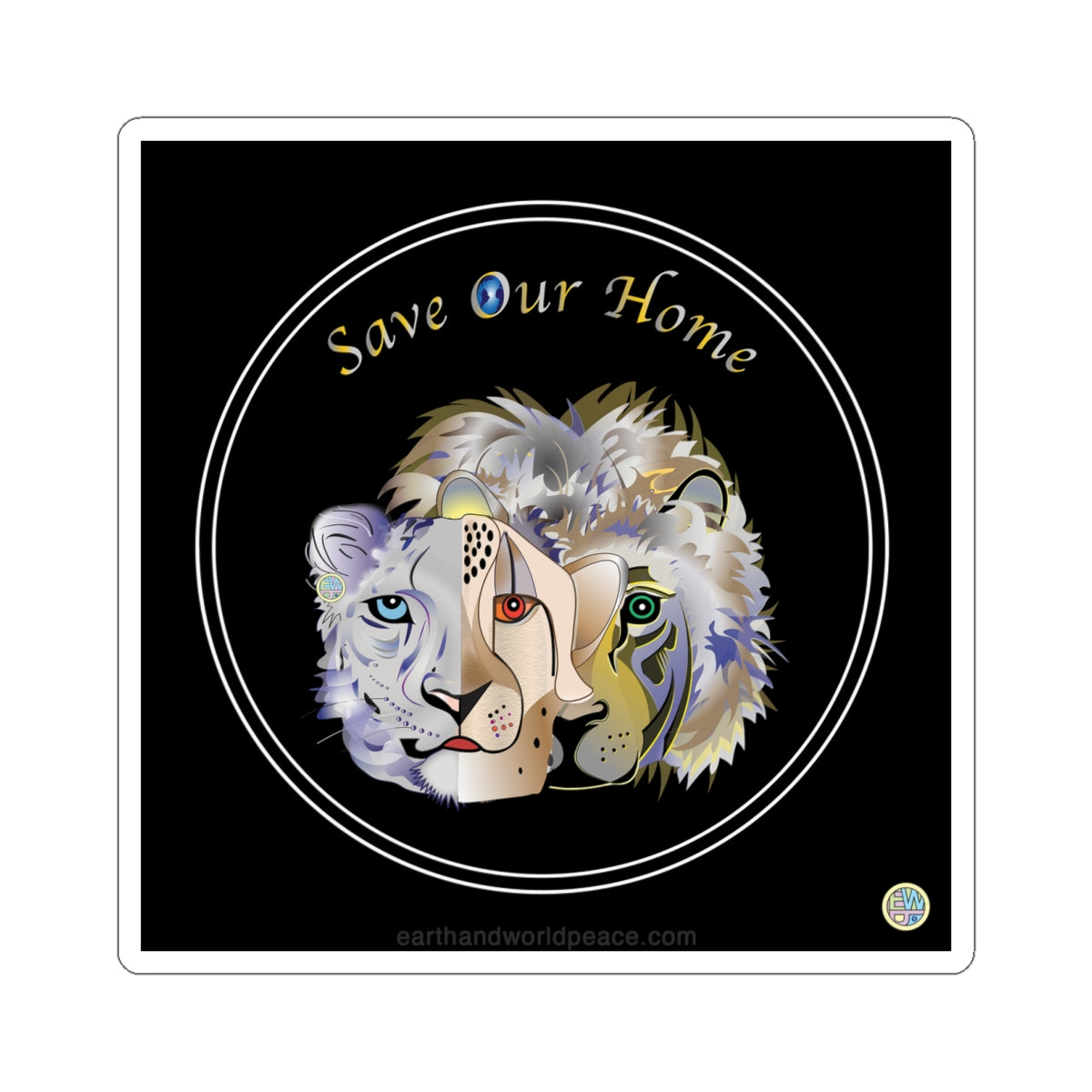 Cat Trio Save Our Home Sticker