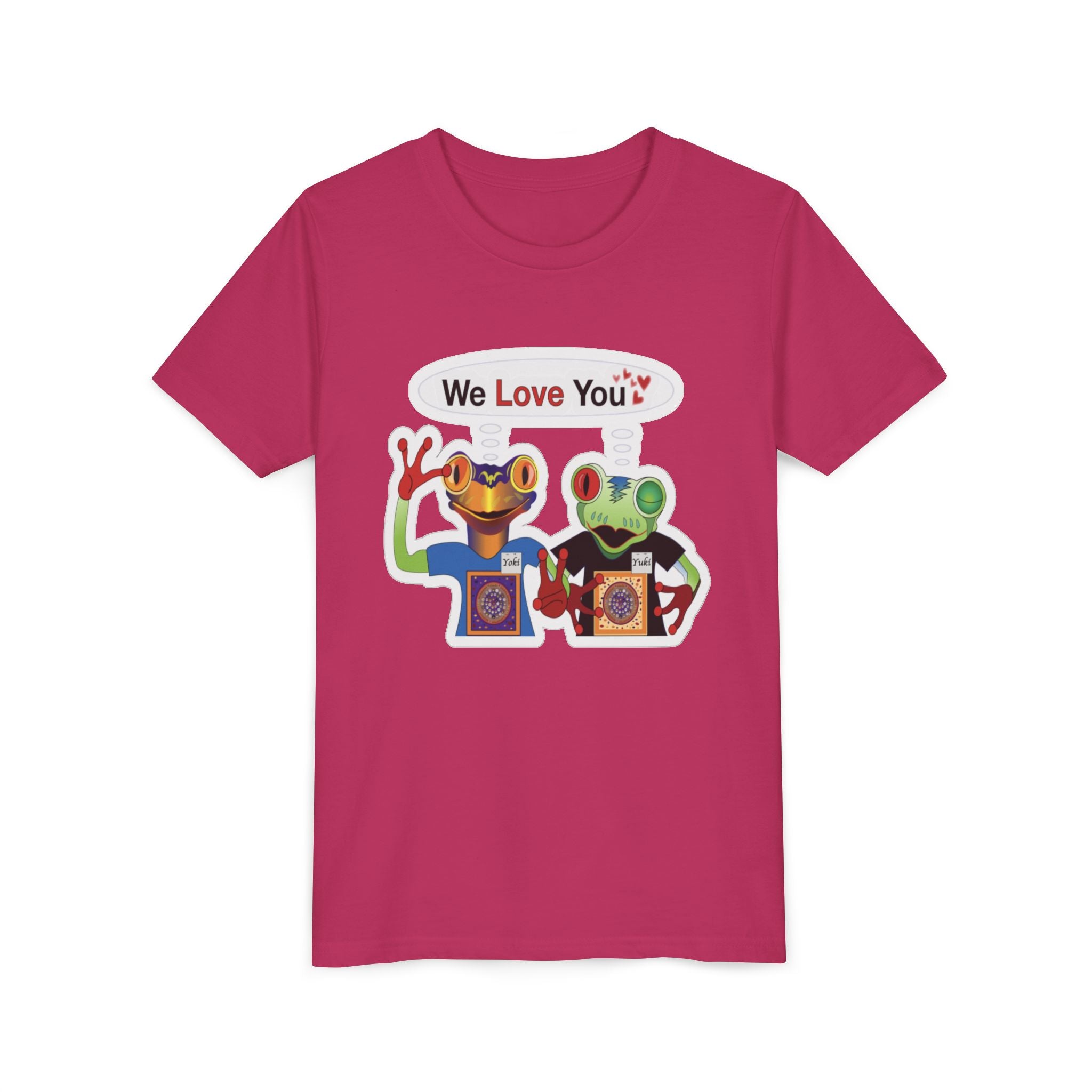 Mc Frogs  say "We Love You" Kids Sticker Tee
