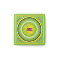 Green Peace and Lotus 2" Porcelain Magnets