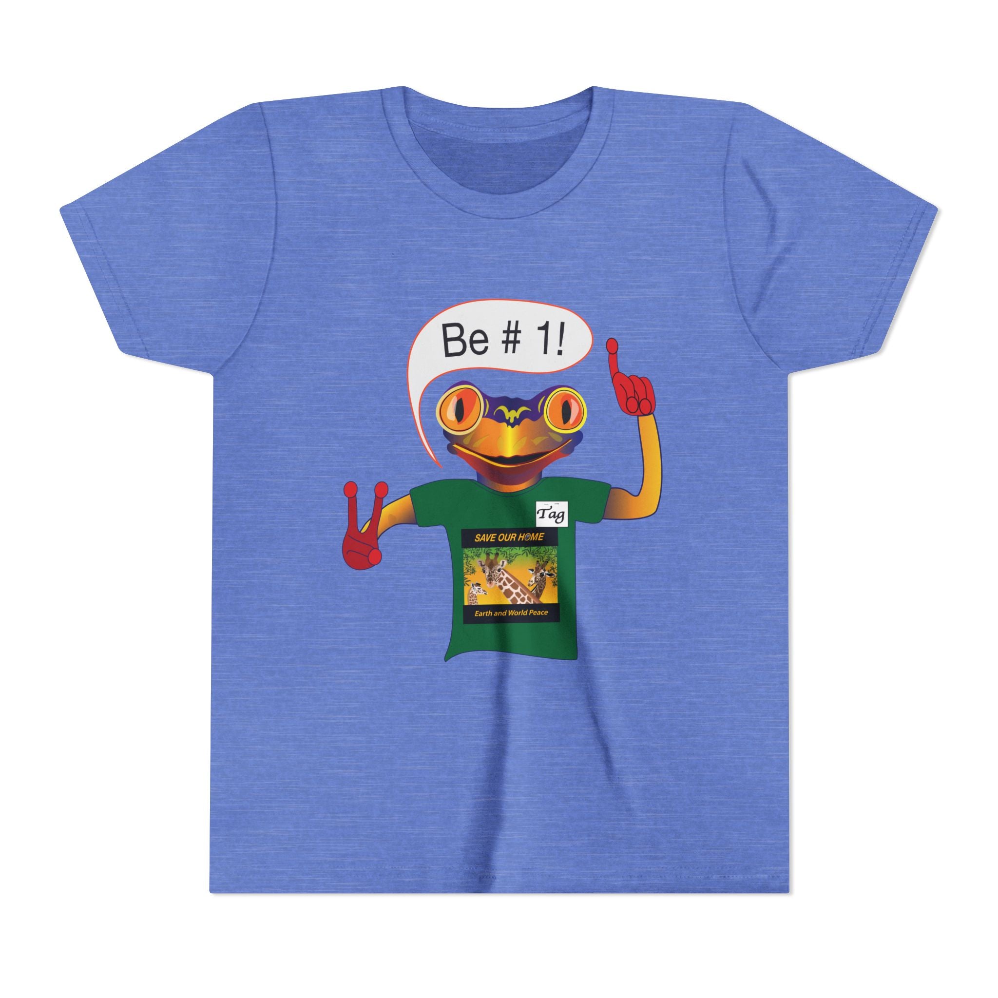 Youth Tee - Mc Frogs say "Be # 1" .  Do the best you can BeKids Shirt