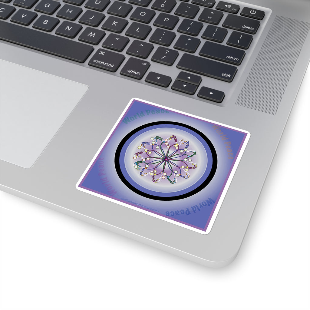 World Peace Prayer Beads PurpBlu Sticker