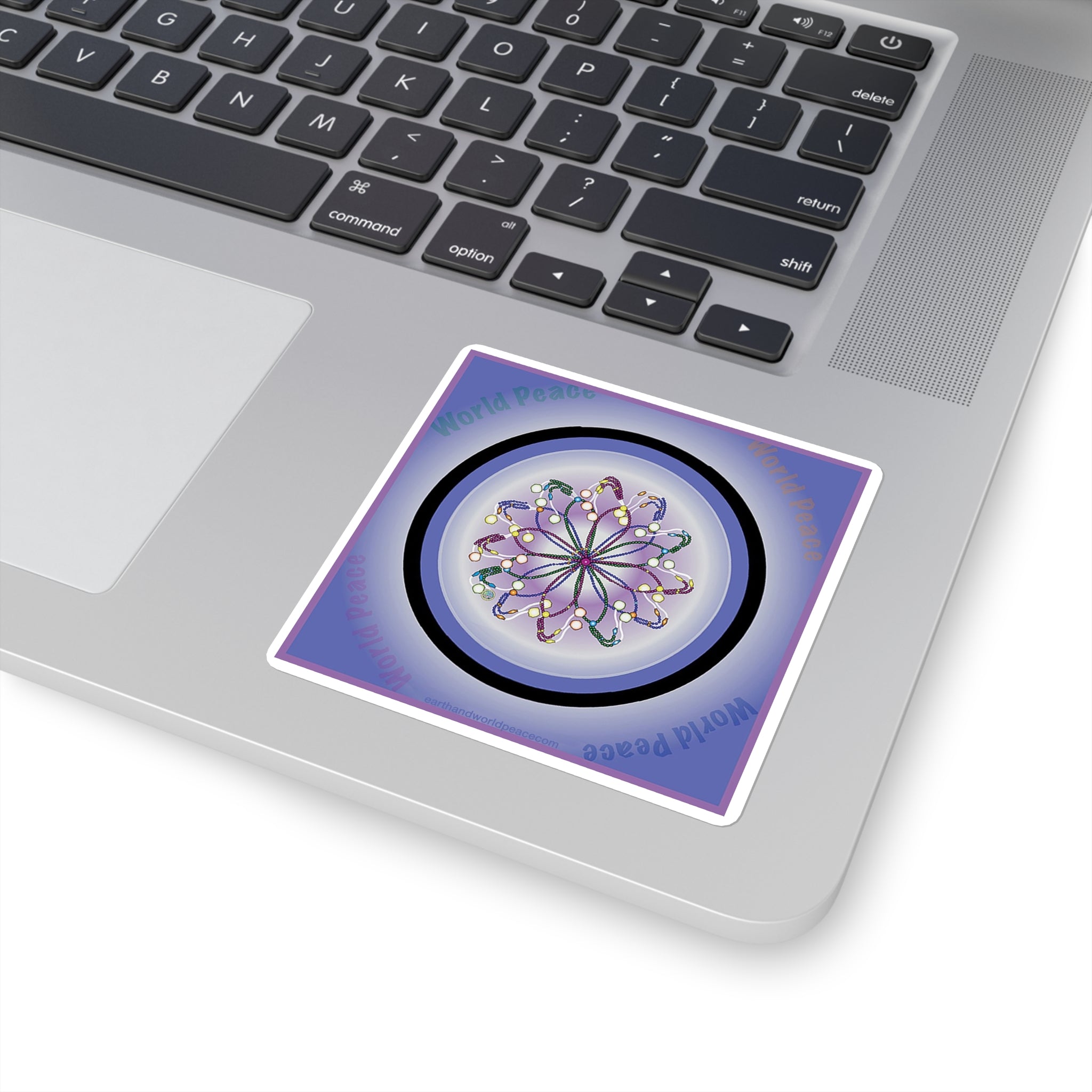 World Peace Prayer Beads PurpBlu Sticker