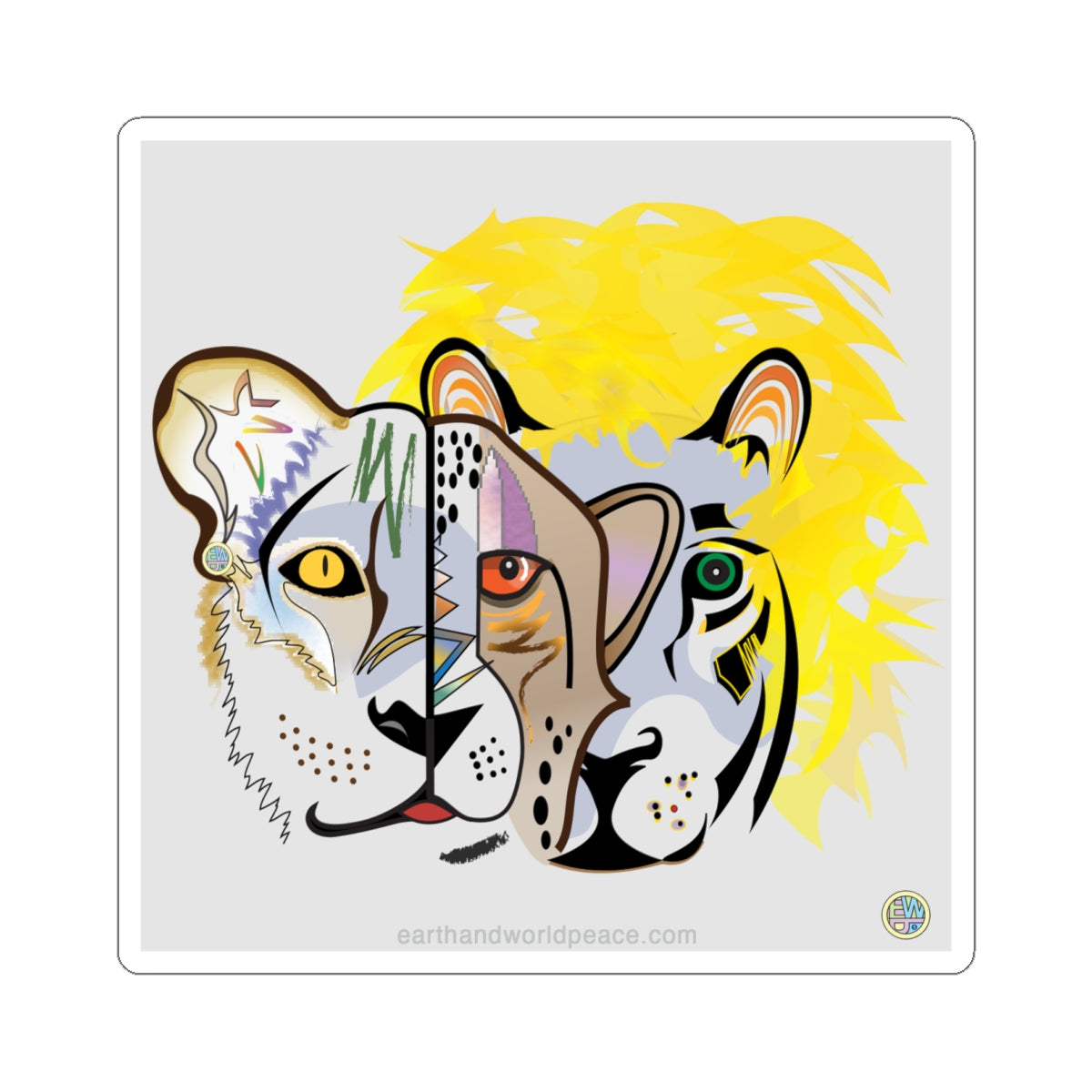 Cat Trio Lioness, Cheetah, and Lion Sticker