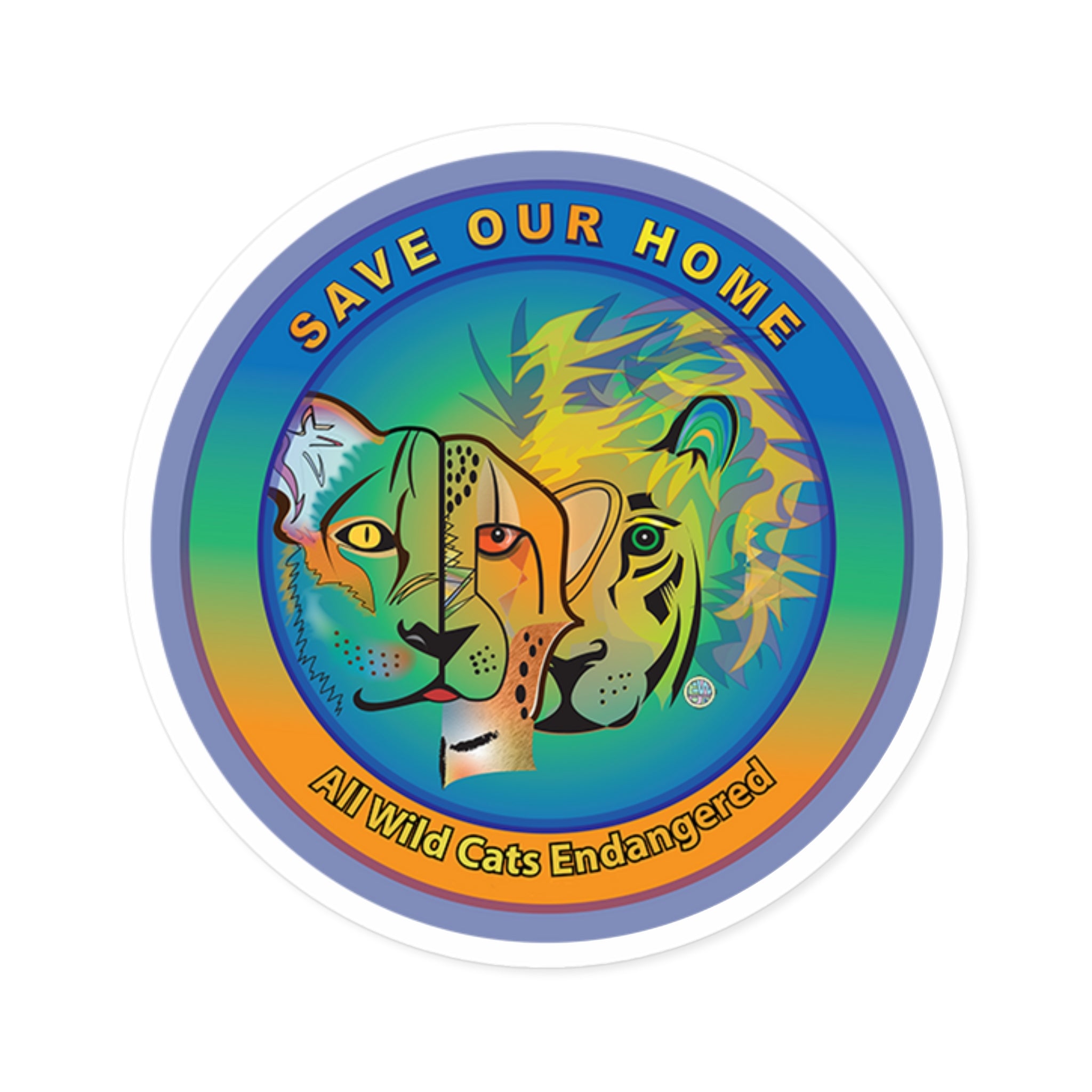 Cat Trio Endangered, Indoor\Outdoor Stickers