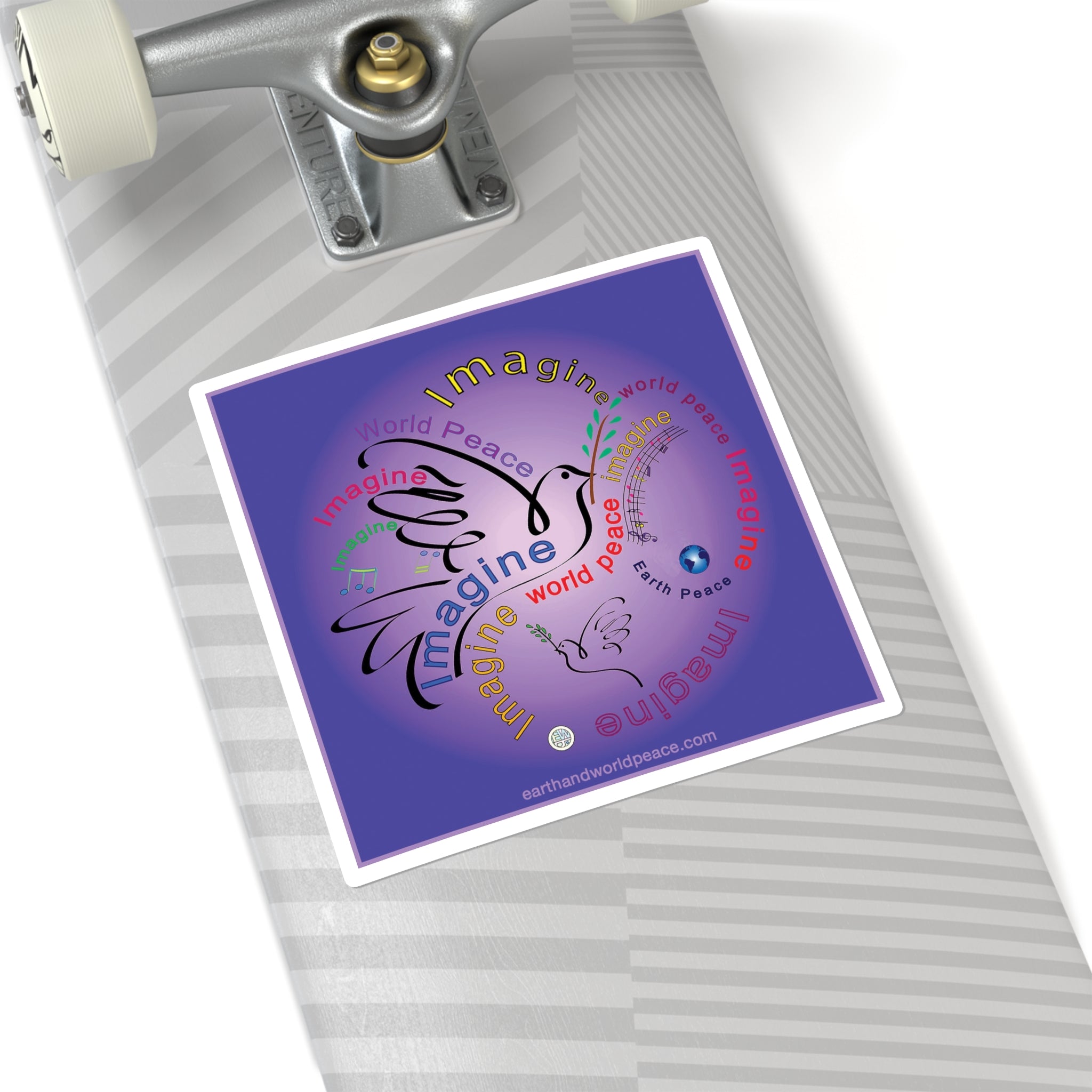 Imagine Peace Dove Swirls Sticker