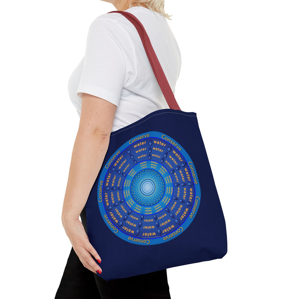 Conserve Water Blue & Gold Tote Bag