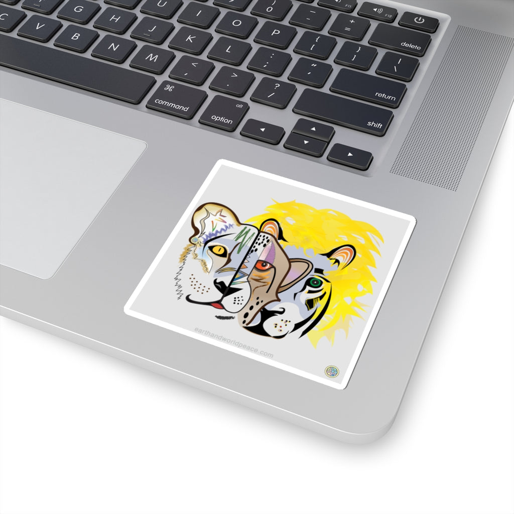 Cat Trio Lioness, Cheetah, and Lion Sticker