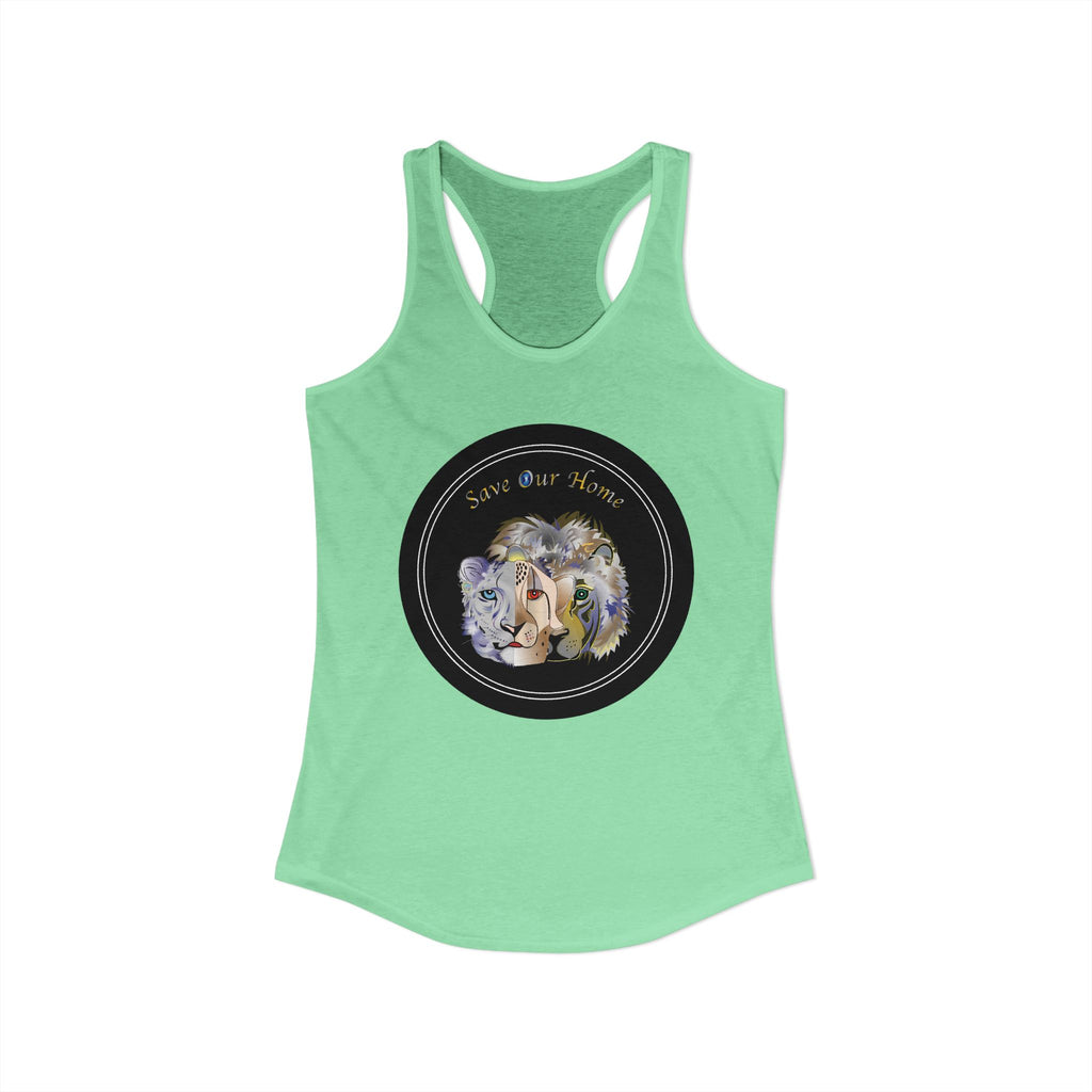 Three Big Beautiful Wild Cats Racerback Tank Tops
