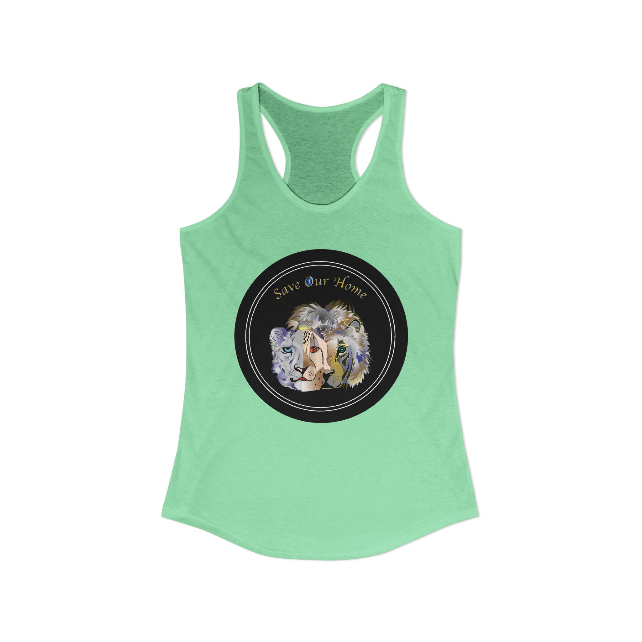 Three Big Beautiful Wild Cats Racerback Tank Tops