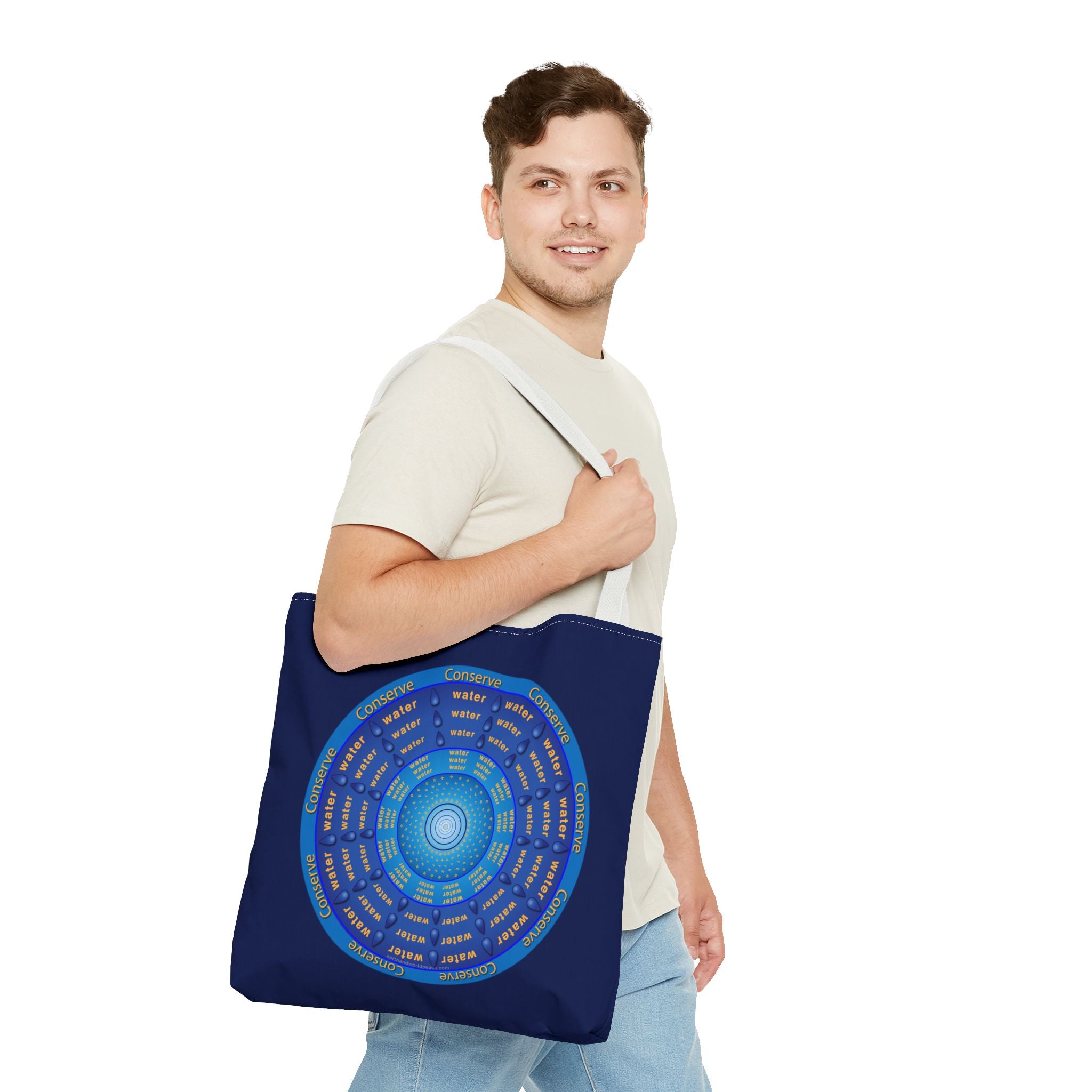 Conserve Water Blue & Gold Tote Bag