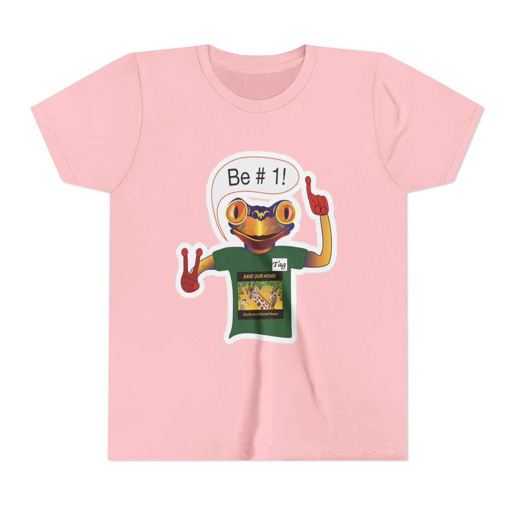 Youth Tee - Mc Frogs say "Be # 1" Sticker Tee