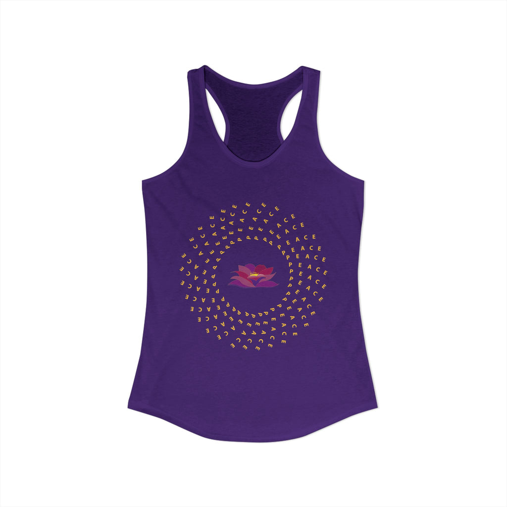 The Lotus and Peace in Action Racerback Tank