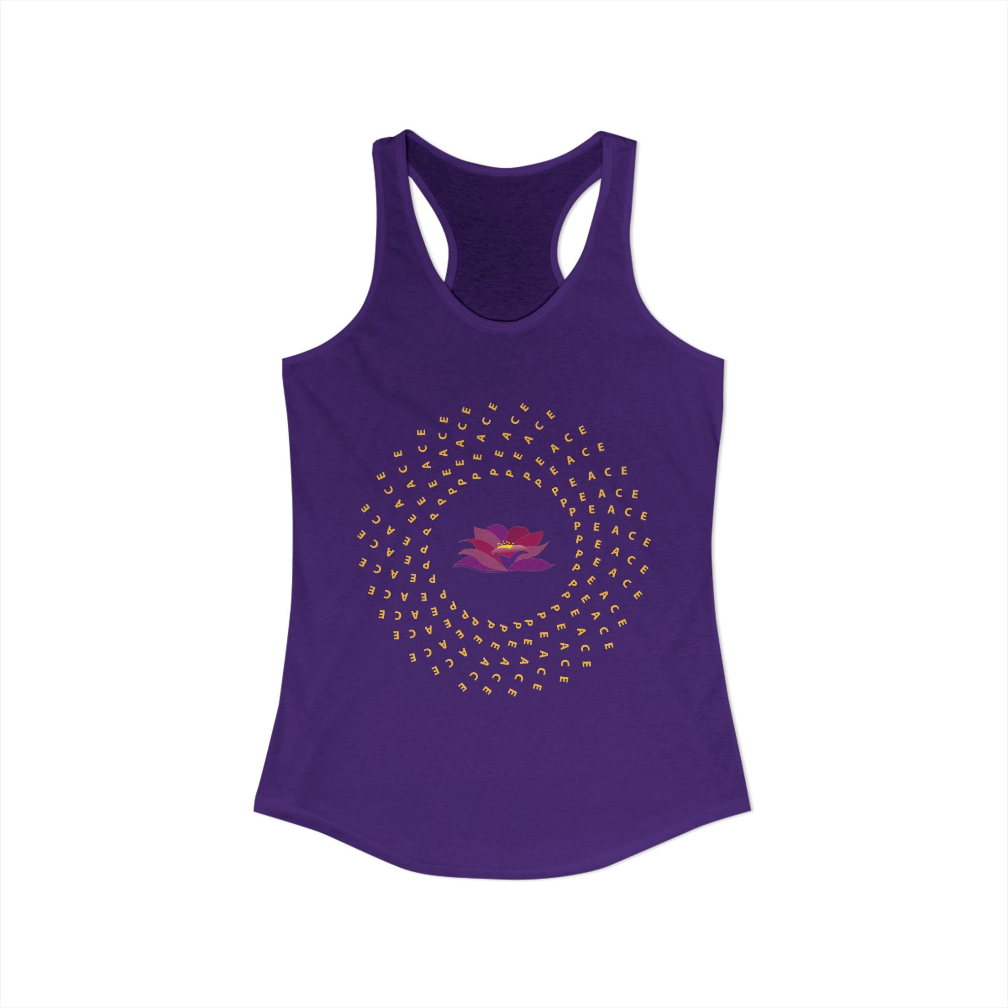 The Lotus and Peace in Action Racerback Tank