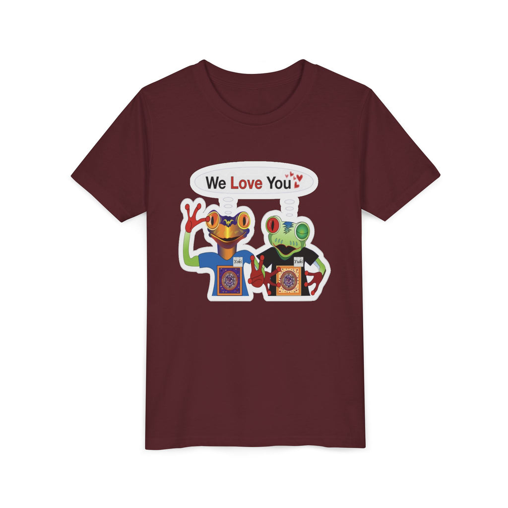 Mc Frogs  say "We Love You" Kids Sticker Tee