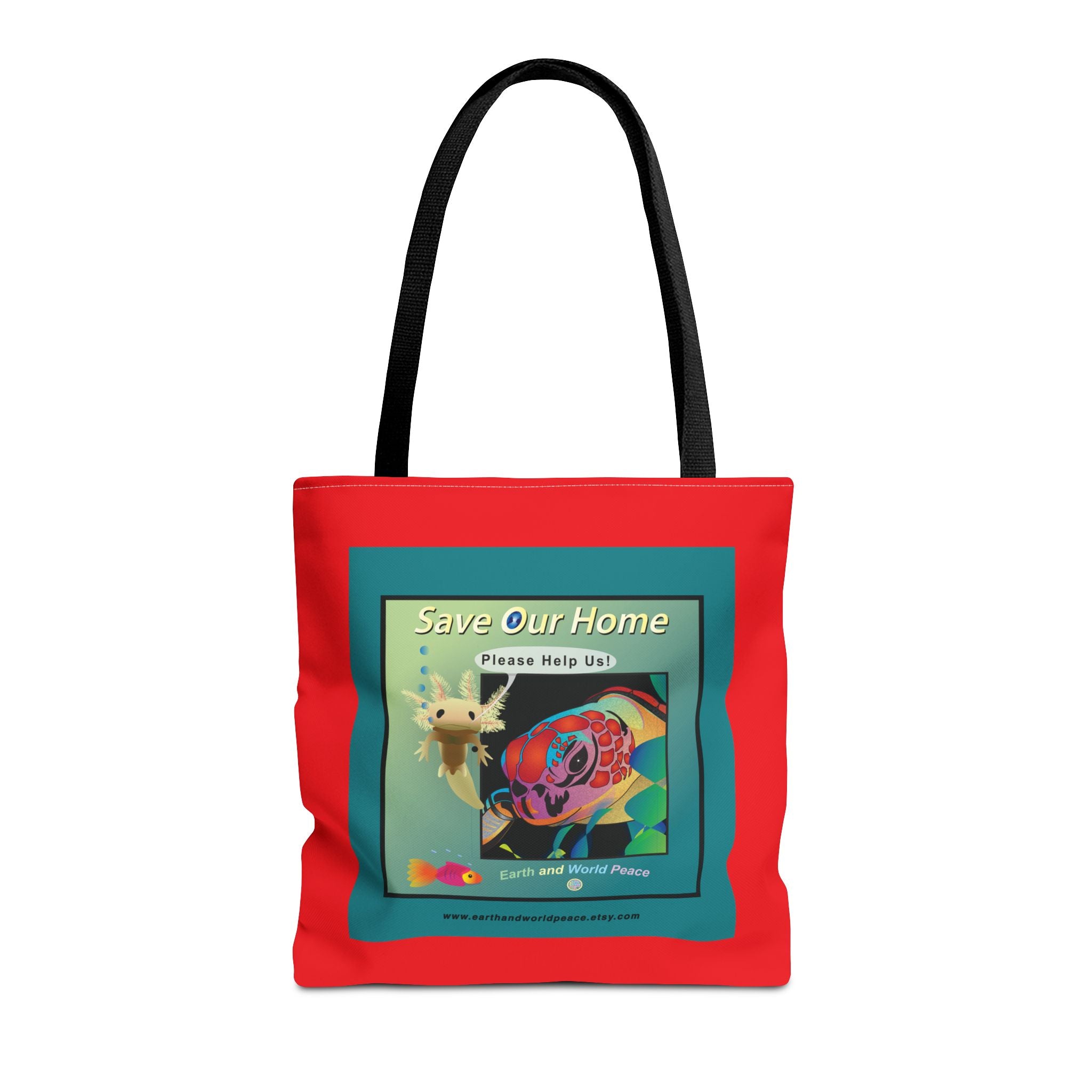Tote Bag - Sea Turtle & Axolotl