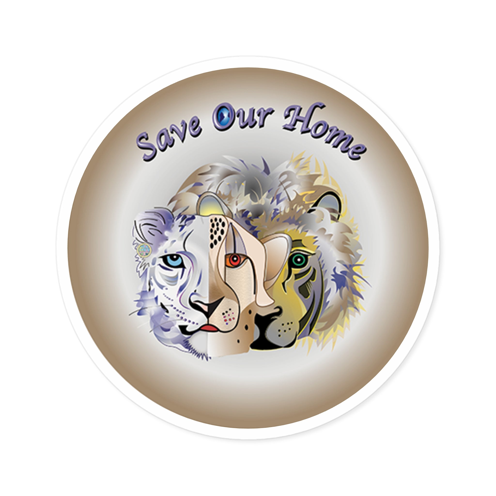 Snow Leopard, Cheetah, Lion Indoor Outdoor Sticker